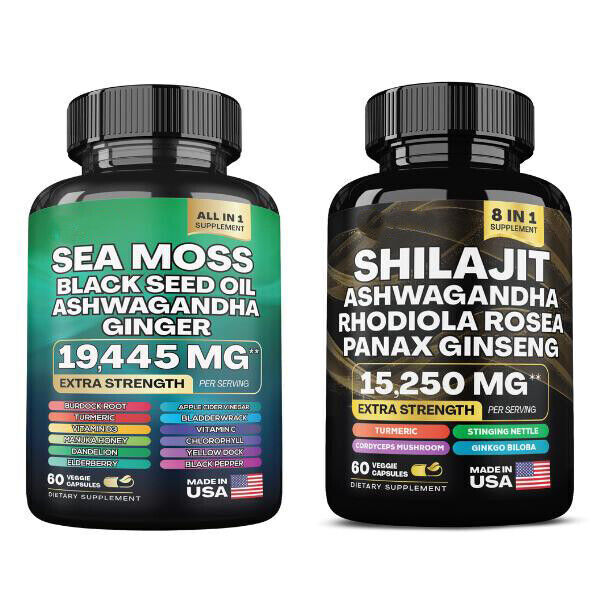 Sea Moss Bundle Black Seed Multivitamin & Shilajit Power Combo