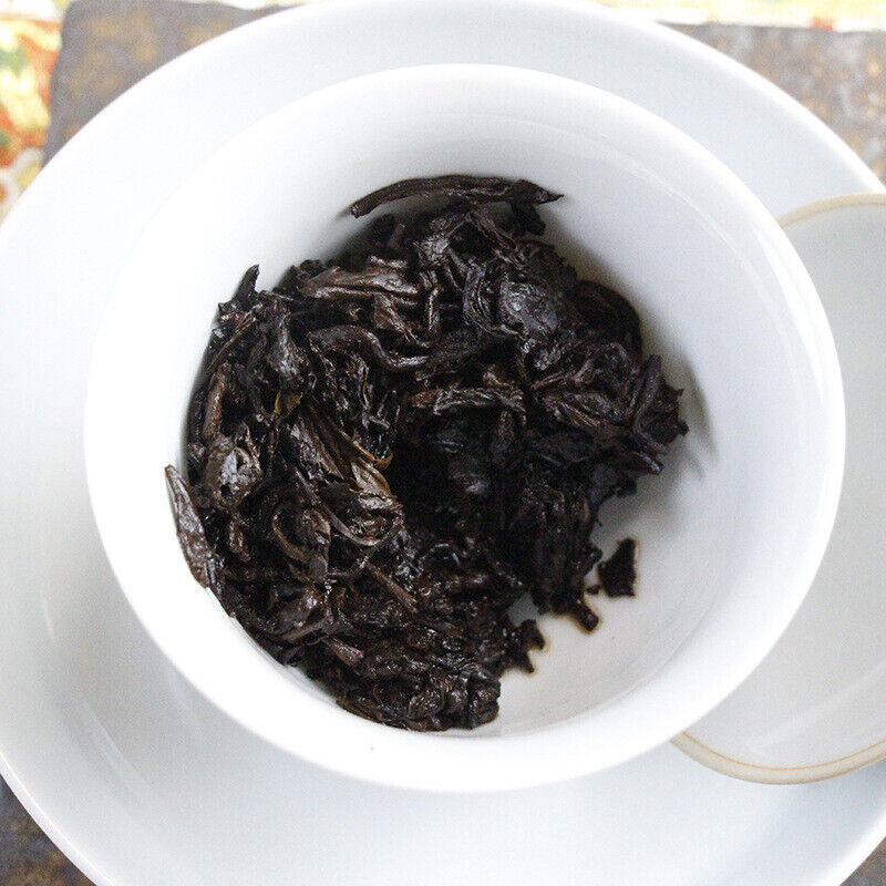 HelloYoung 357g Yunnan Pu'er Ripe Tea Aged Pu'er Ripe Cake Tea Menghai Qizi Cakes Black Tea