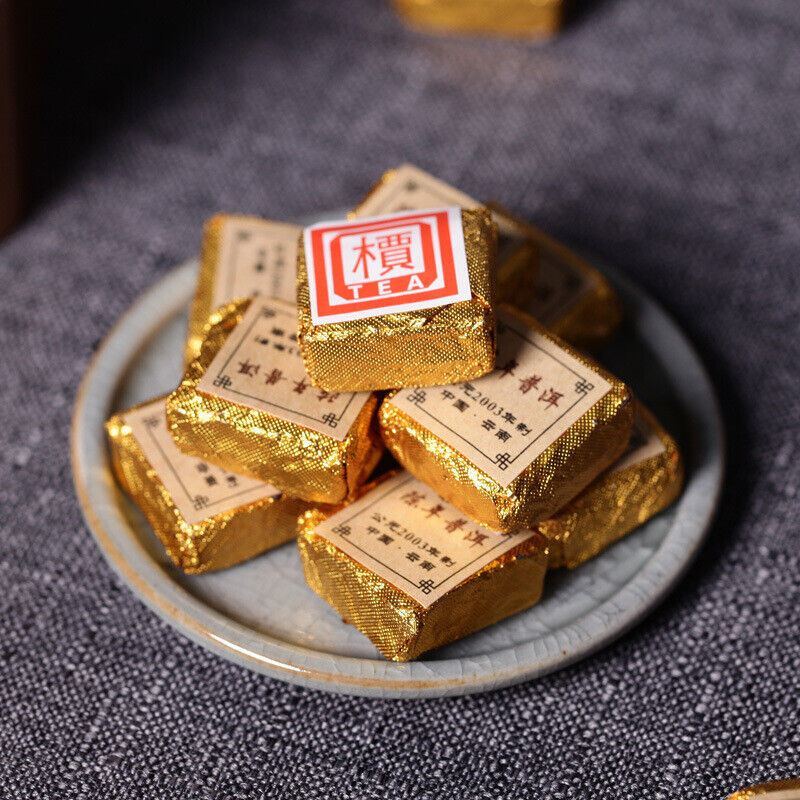 HelloYoung 500g Yunnan Pu'er Tea Leaves Small Golden Brick Mini Small Tuo 檟字方砖