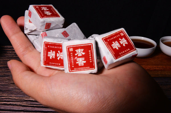 HelloYoung 500g Yunnan Jindian Jujube Small Square Brick Aged Pu-erh Ripe Tea Small Tuo Tea