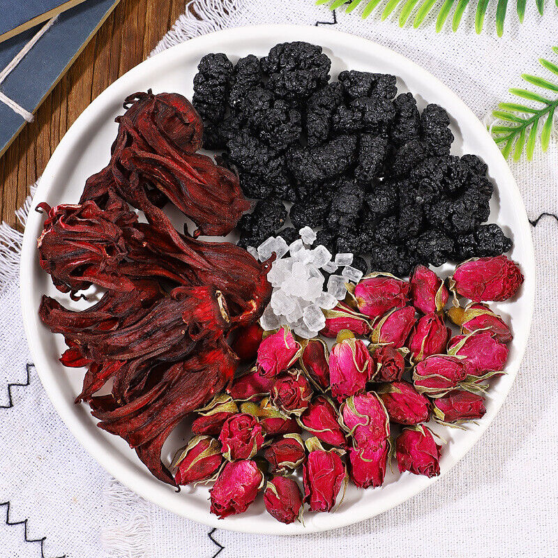 Mulberry Rose Roselle Tea Summer Flower and Fruit Tea  Goddess Plain Tea