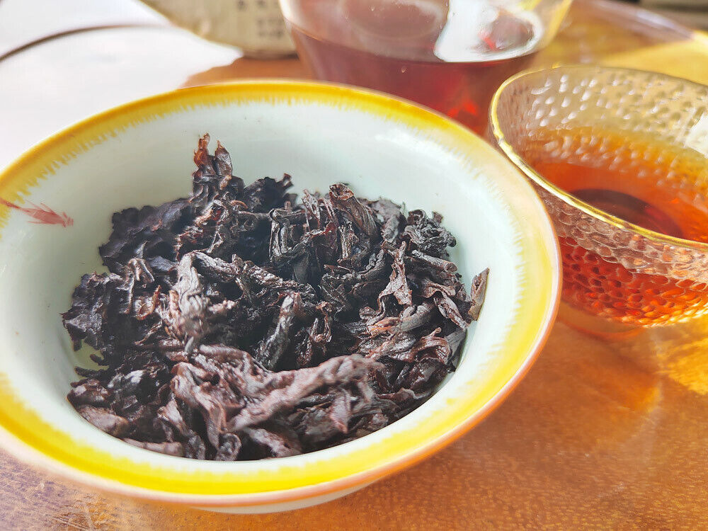 HelloYoung 357g Old Panzhang Pu'er Ripe Tea Cake Menghai Aged Pu'er Tea Cake HongJinYin