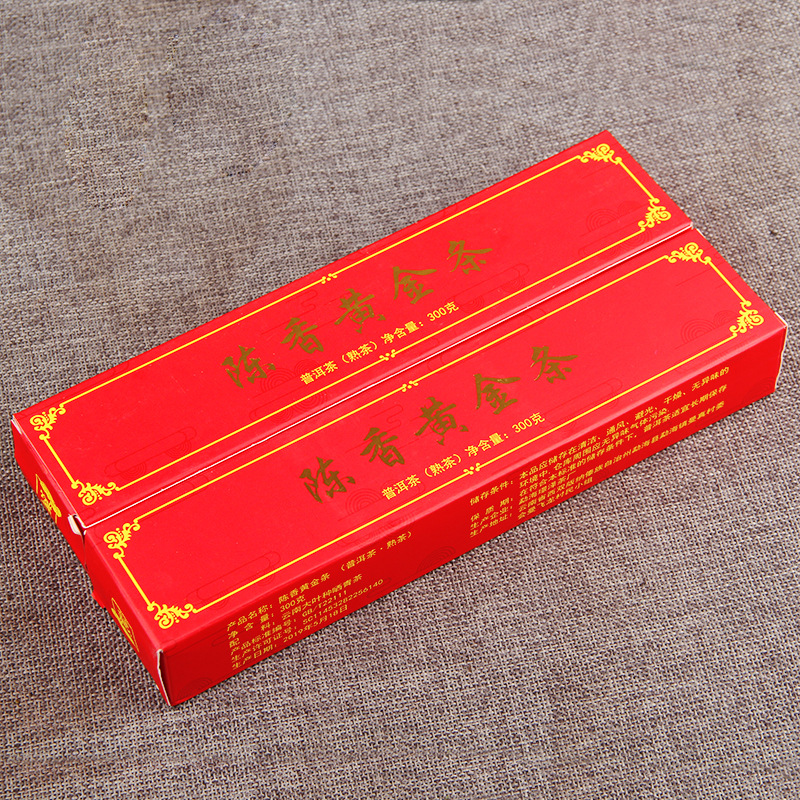 300g Puerh Ripe Tea Aged Golden Bar Spring Tea Ancient  Pu'er Tea Black Tea