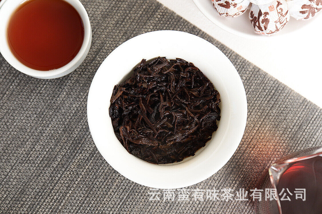 HelloYoung 500g Yunnan Pu'er Tea Icelandic Ripe Dragon Pearl 8g Ripe Tea Thin Slices