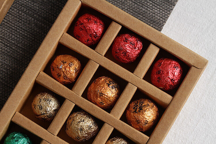 HelloYoung 21pcs Yunnan Pu'er Tea Colorful Dragon Pearl Handmade Dragon Pearl Pu'er Raw Tea
