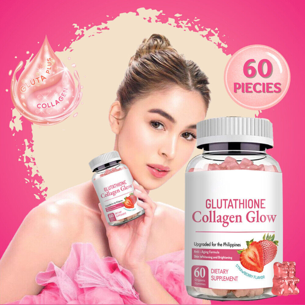 Nature Glow Glutathione Collagen - Strawberry Flavor/60 Organic Chewable Gummies Main image