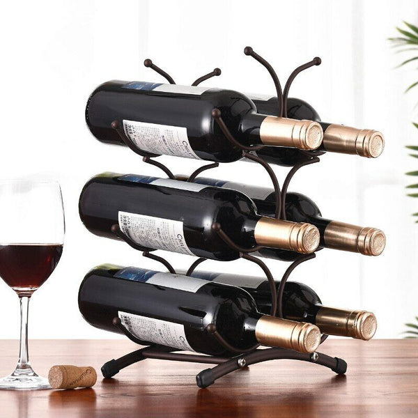 New Iron Wine Rack Home Desktop Decoration Creative European Retro Bottle Holder