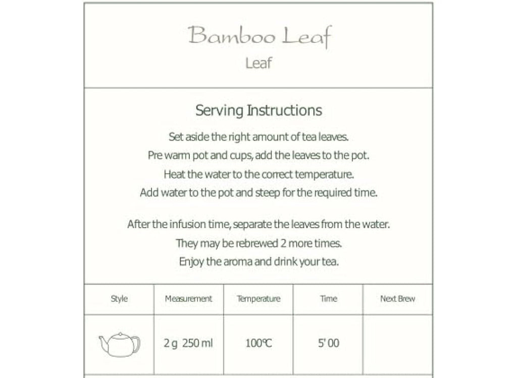 Bamboo Tea Loose Leaf Tea - Herbal Bamboo Leaves 100g