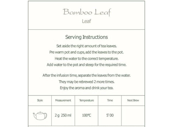 Bamboo Tea Loose Leaf Tea - Herbal Bamboo Leaves 100g