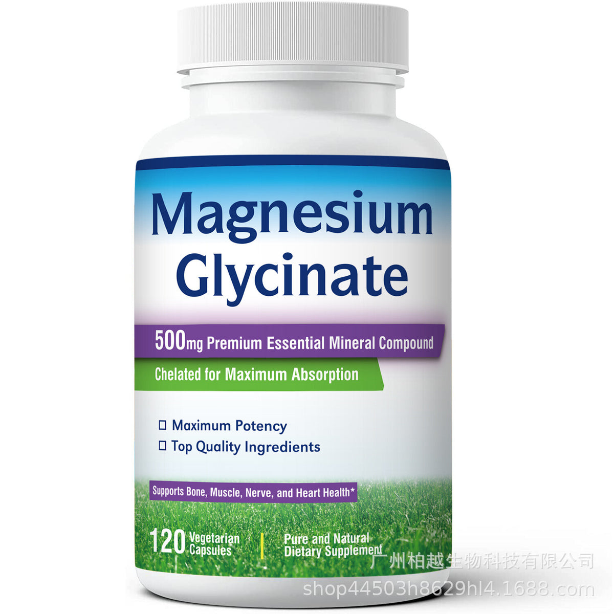 Magnesium Glycinat 500mg.240 Kapseln für Schlaf, Stress Entlastung Stützknochen