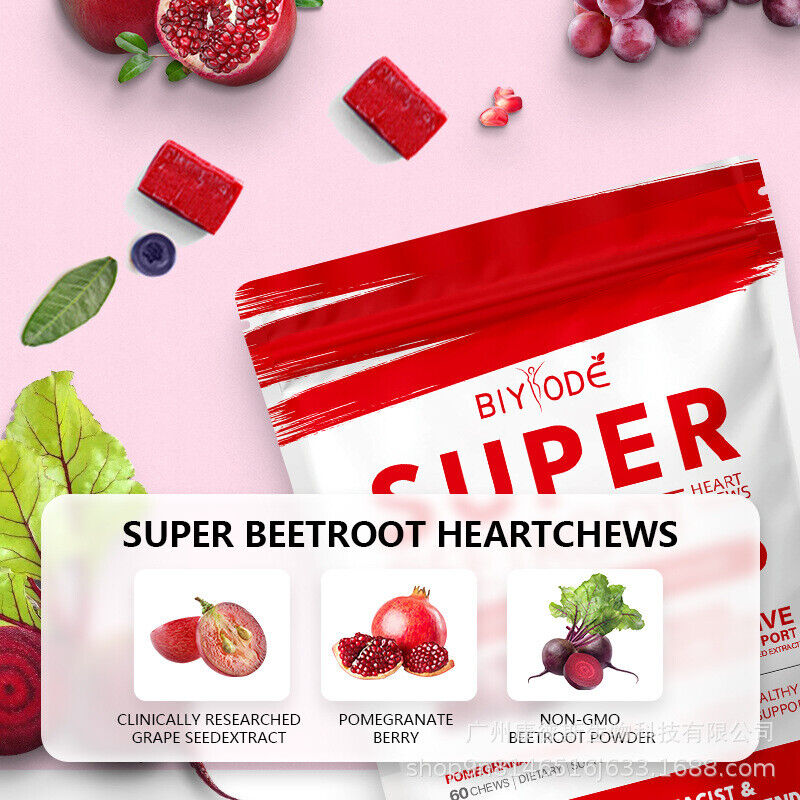 humanN SuperBeets Heart Chews - Nitric Oxide Production and Blood Pressure Su...