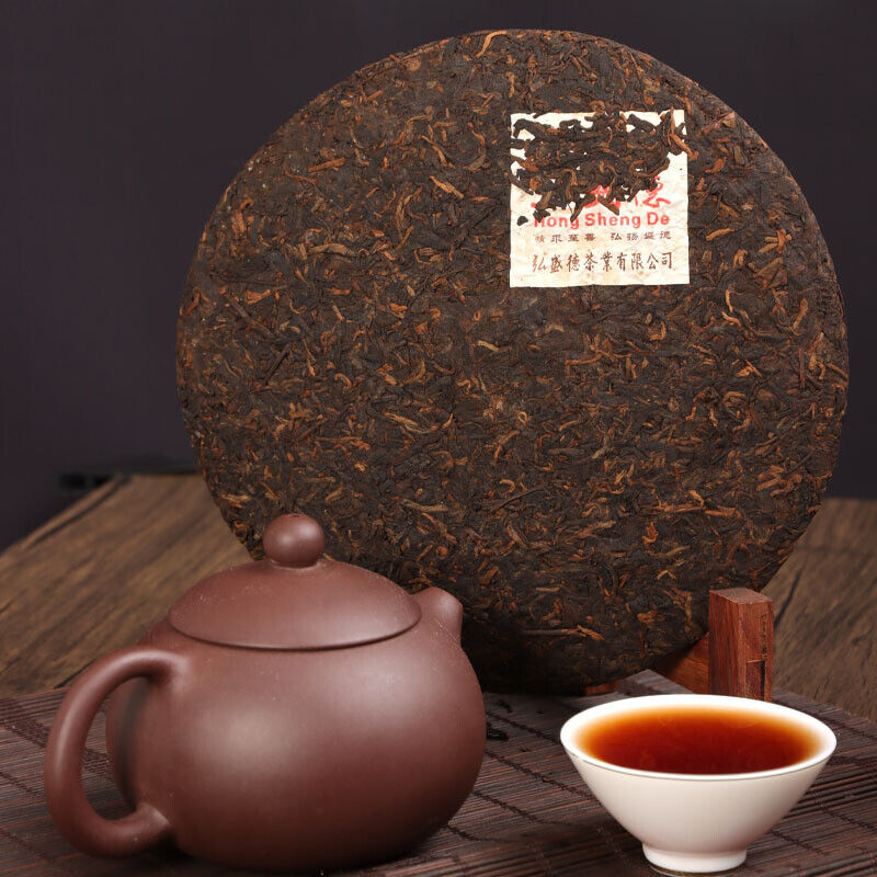Old Ripe Tea Pu'er Tea Ripe Tea Menghai Old Ban Zhang Puerh Tea Cake 357g