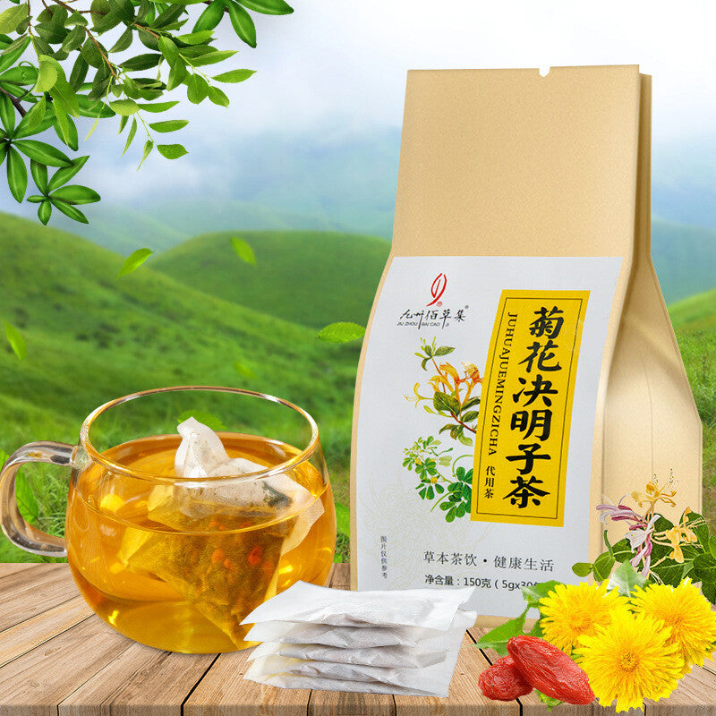 Goji Burdock Herbal Tea Bags for Wellness Honeysuckle Chrysanthemum Cassia Seed Secondary image