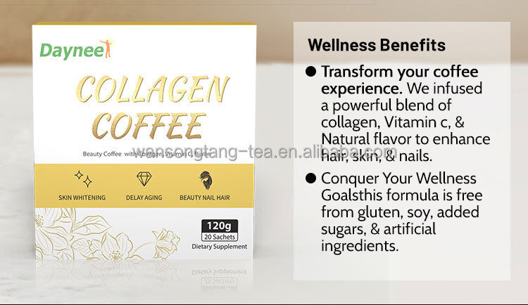 Slimming Coffee with Collagen Skin Whitening Collagen Supplements Tea 6g*20bags