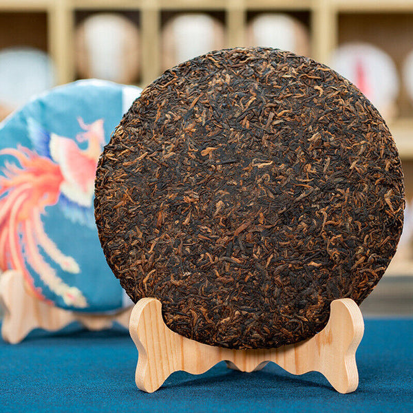 HelloYoung 357G Yunnan Yiwu Mellow Rhythm Pu'er Seven Cakes Ancient Tree Aged Ripe Puer Tea