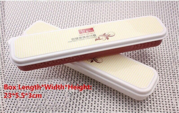 3Pcs Outdoor Portable Stainless Steel Spoon Fork Lunch Dinnerware Tableware Case