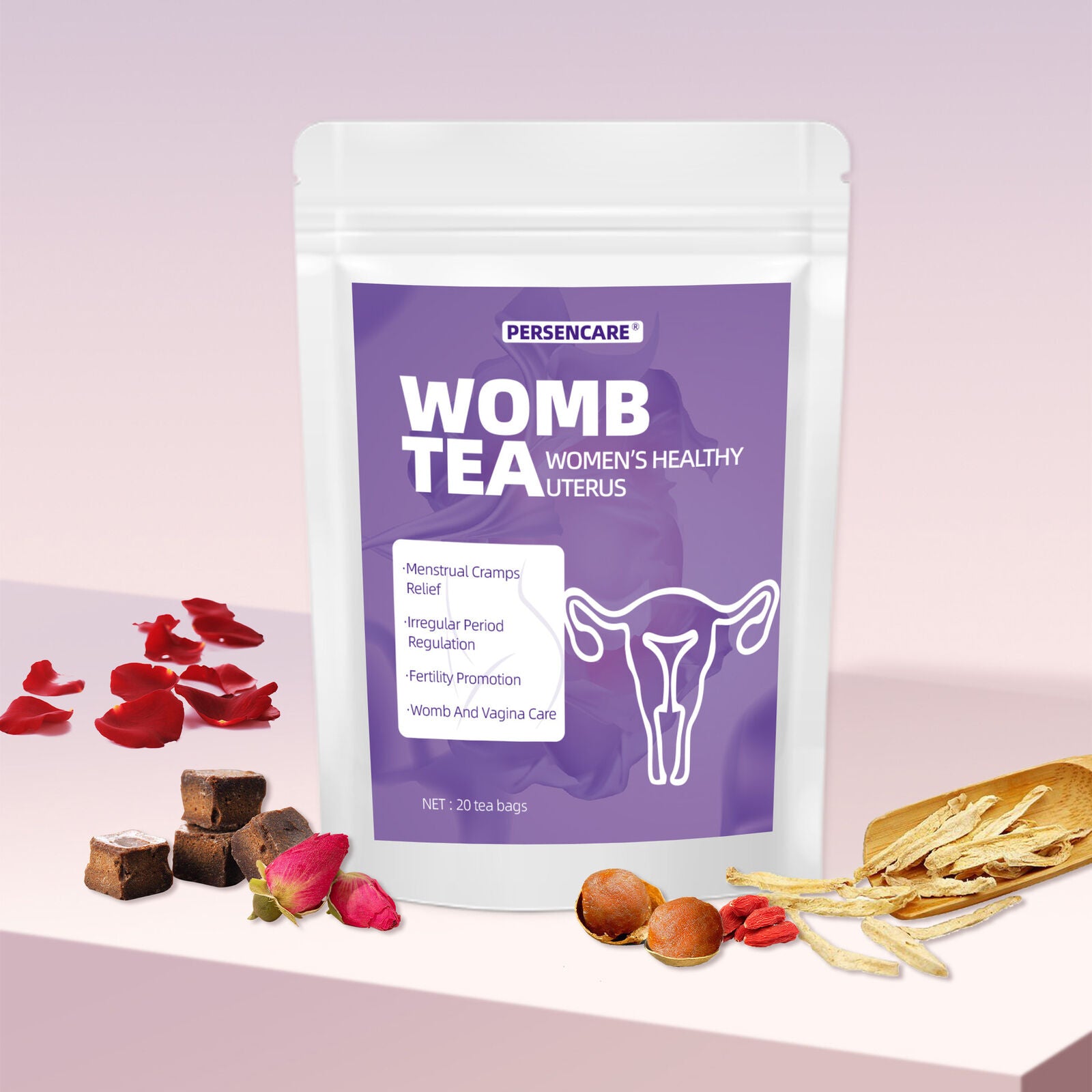 Womens Womb Tea Red Date Goji Ginger Herbal Blend Health Support Premium Main image