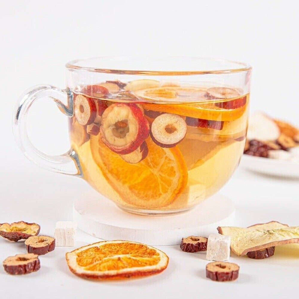 Apple Hawthorn Poria Herbal Tea Dried Fruit Slices Natural Blend Orange Peel