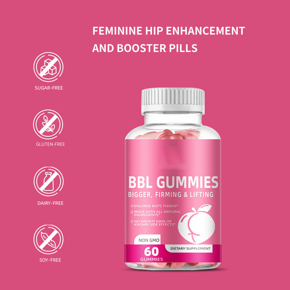 Women's Butt Lift Gummies BBL GUMMIES Vegetarian Gummies 60 Capsules