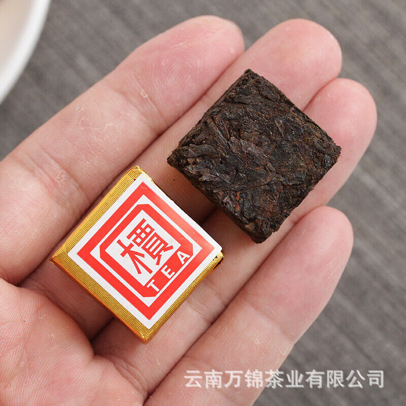 HelloYoung Small Gold Tea Brick 500g Mini Tuo Tea Small Square Brick Aged Pu-erh Ripe Tea