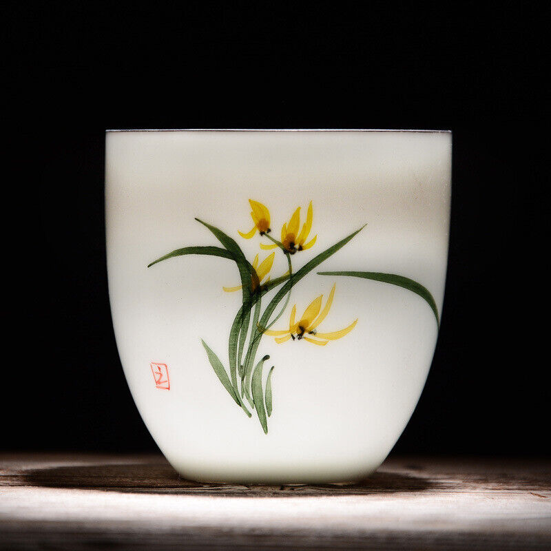 Teacup Traditional Chinese Tea Cup Bamboo Plum Shape Ceramic Porcelain Tea Cup