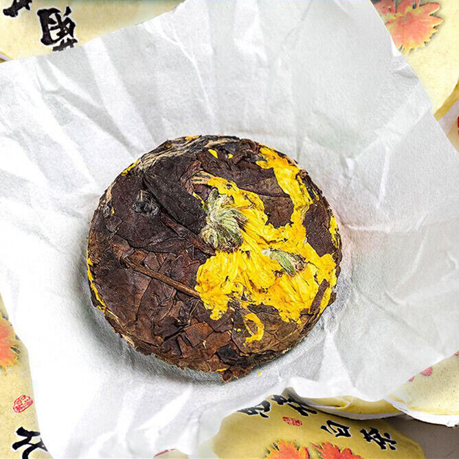 Chrysanthemum White Tea Cake Fuding White Tea Gongmei Golden Chrysanthemum Tea