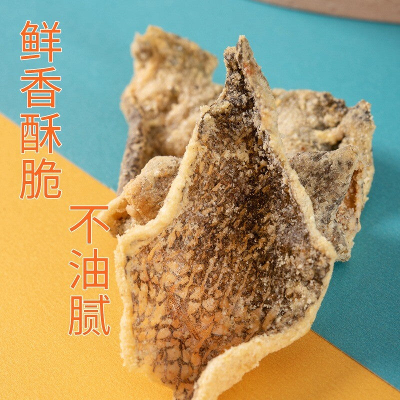 Egg Yolk Fish Skin Crispy Cod Skin Seafood Snacks Instant Dried Fish Specialty