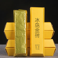 HelloYoung 150g Golden BarIceland Gold Brick Puerh Raw Brick Tea Mengku Gold Leaf Flower