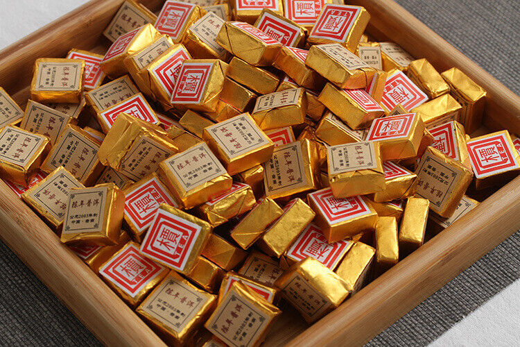 HelloYoung Menghai Pu'er ripe tea small square brick tea leaves sinensis word Pu'er tuocha