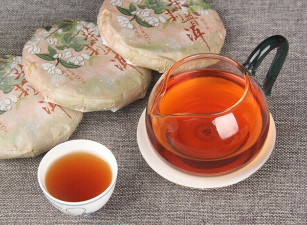 Jasmine Ripe Pu-erh Tea Cake 100g Premium Flower Infused Aged Chinese Puerh