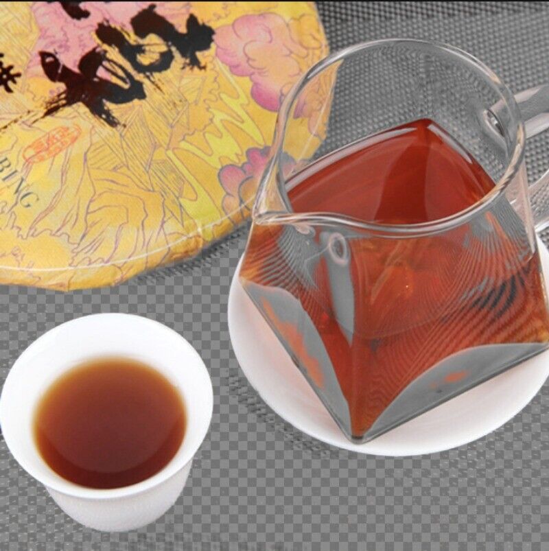 HelloYoung Puerh Ripe Tea Golden Bud Banzhang Puerh Tea Cake Ancient Ripe Tea 357g/12.59oz