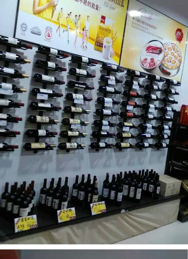 Red Wine Champagne Bottle Display Stand Rack Organizer Tilted/Straight Wine Rack