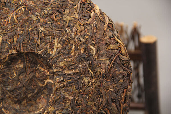 HelloYoung 357gPuerh Tea Grain Flower Tea Leaves Pure Material Tea Tightly Pressed Tea Cake
