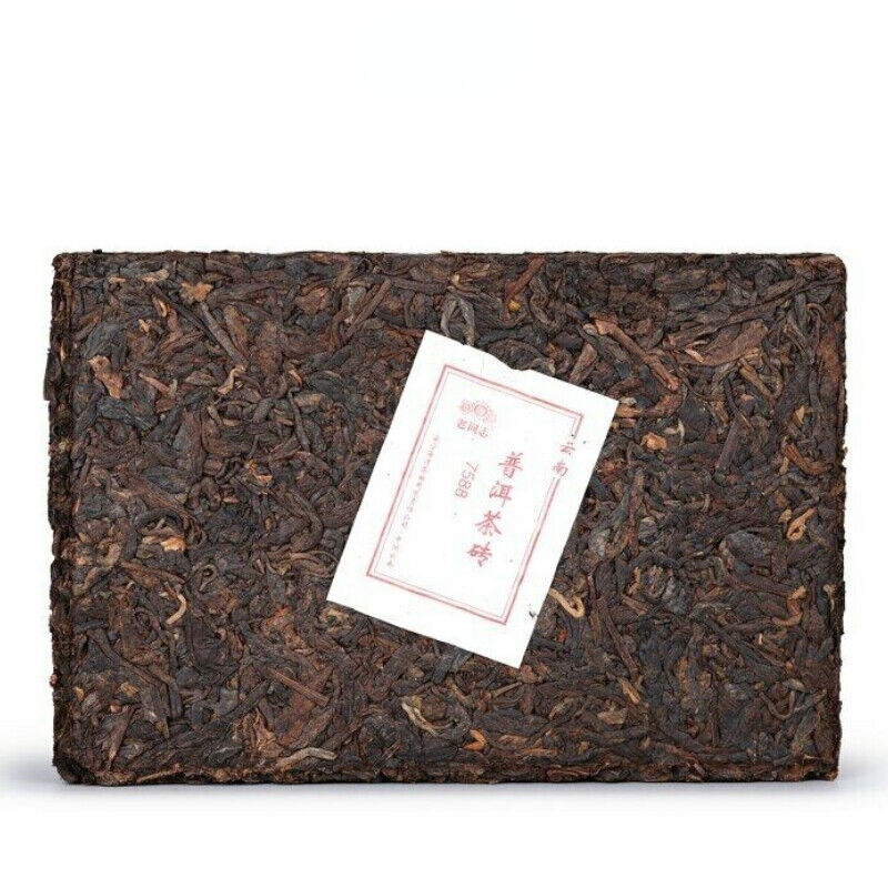 HelloYoung Anning Haiwan Lao Tong Zhi Yunnan Pu-erh Tea Tasty Ripe Puer Brick 7588 250g Main image