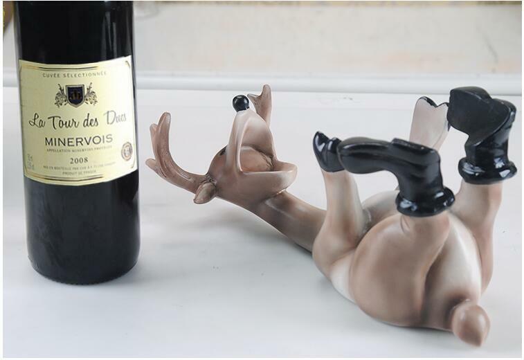 Wine Bottle Shelf Resin Drunk Deer Wine Rack Wine Holder Home Decoration Crafts