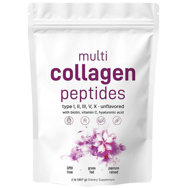 Multi Collagen Peptides Powder - Hydrolyzed Protein Peptides (Type I,II,III,V,X) Main image