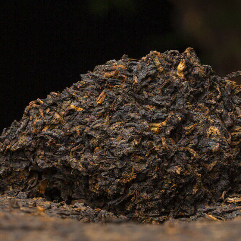 HelloYoung Yiwu Scrape Wind Zhai Puerh Tea Palace Material Puerh Ripe Tea Cake 357g/12.59oz