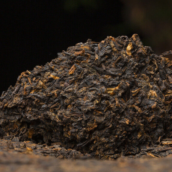 HelloYoung Yiwu Scrape Wind Zhai Puerh Tea Palace Material Puerh Ripe Tea Cake 357g/12.59oz