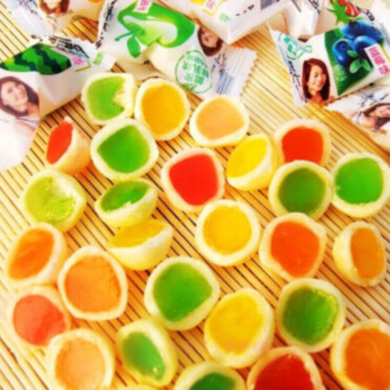 HelloYoung Chinese FoodMulti Tastes Stuffed Soft Candy Crispy Fresh Milk Balls Candy,