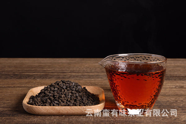 500g Yunnan Puerh Ripe Tea, Menghai Glutinous Fragrance Tea Fossilised Loose Tea