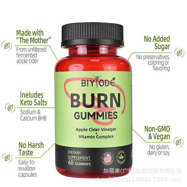Burn Gummies Apple Cider Vinegar Gummies Keto Weight Loss 60 Gummies