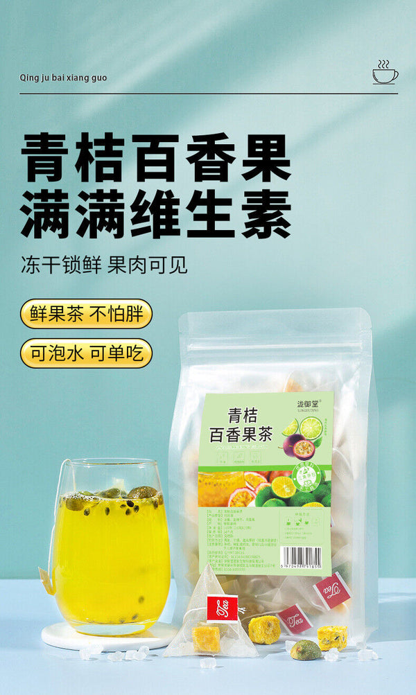 Green Kumquat Passion Fruit Tea Cold Brew Triangle Bags Citrus Herbal Blend