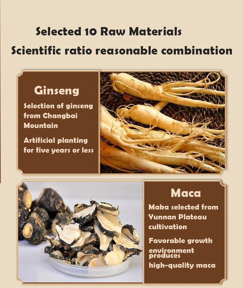 Chinese Herbal Tea for Man Vitality Enhancement Tea Ginseng Ten Treasures Tea