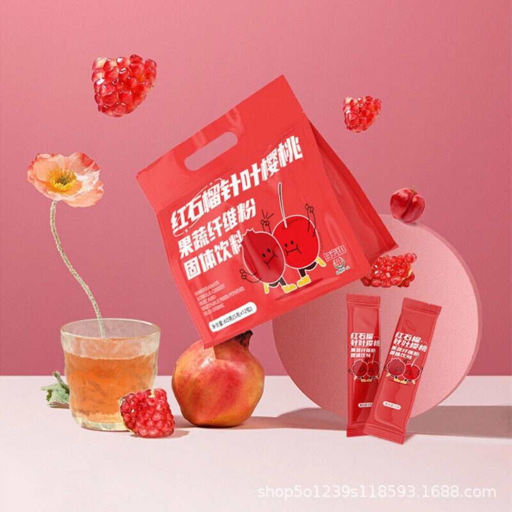 Pomegranate Cherry Fiber Powder Womens Fitness Replacement Digestive Support