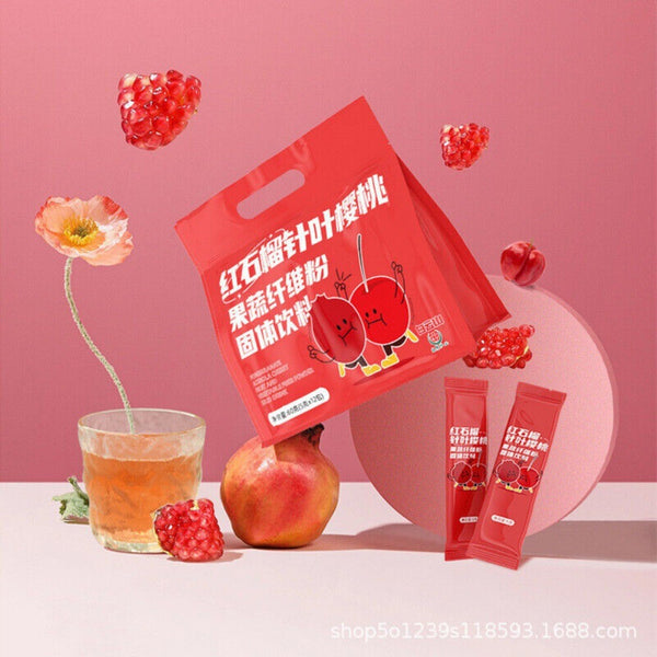 Pomegranate Cherry Fiber Powder Womens Fitness Replacement Digestive Support