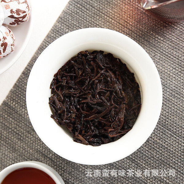 HelloYoung 500g Yunnan Pu'er Tea Icelandic Ripe Dragon Pearl 8g Ripe Tea Thin Slices