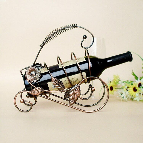 Creative Sun Flower Wine Holder Freestanding Metal Bottle Rack Home Decorations