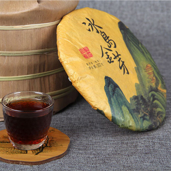 Organic Ripe Puerh Tea Cake Iceland Golden Buds Ripe Puer Tea 357g/12.59oz