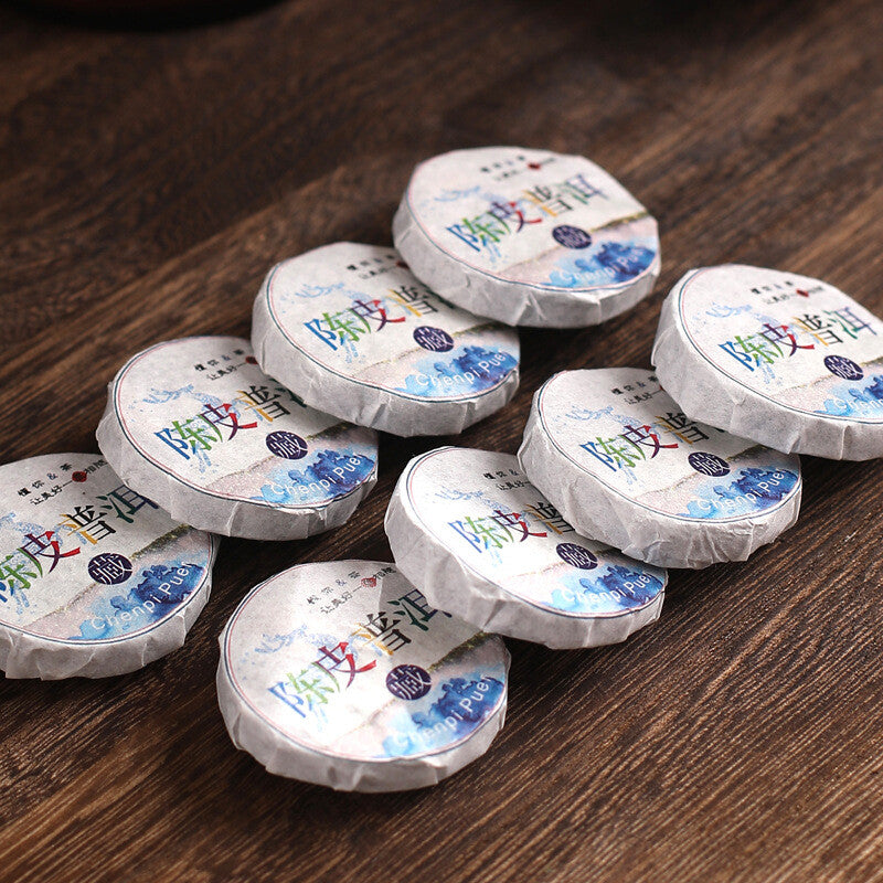 Chenpi Puerh Tea Menghai Puerh Tea Ripe Tea Aged Chenpi Small Tea Cakes Tinned