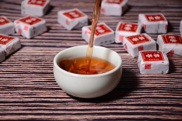 HelloYoung 500g Yunnan Jindian Jujube Small Square Brick Aged Pu-erh Ripe Tea Small Tuo Tea